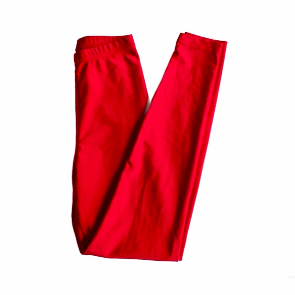 american apparel shiny red leggings
